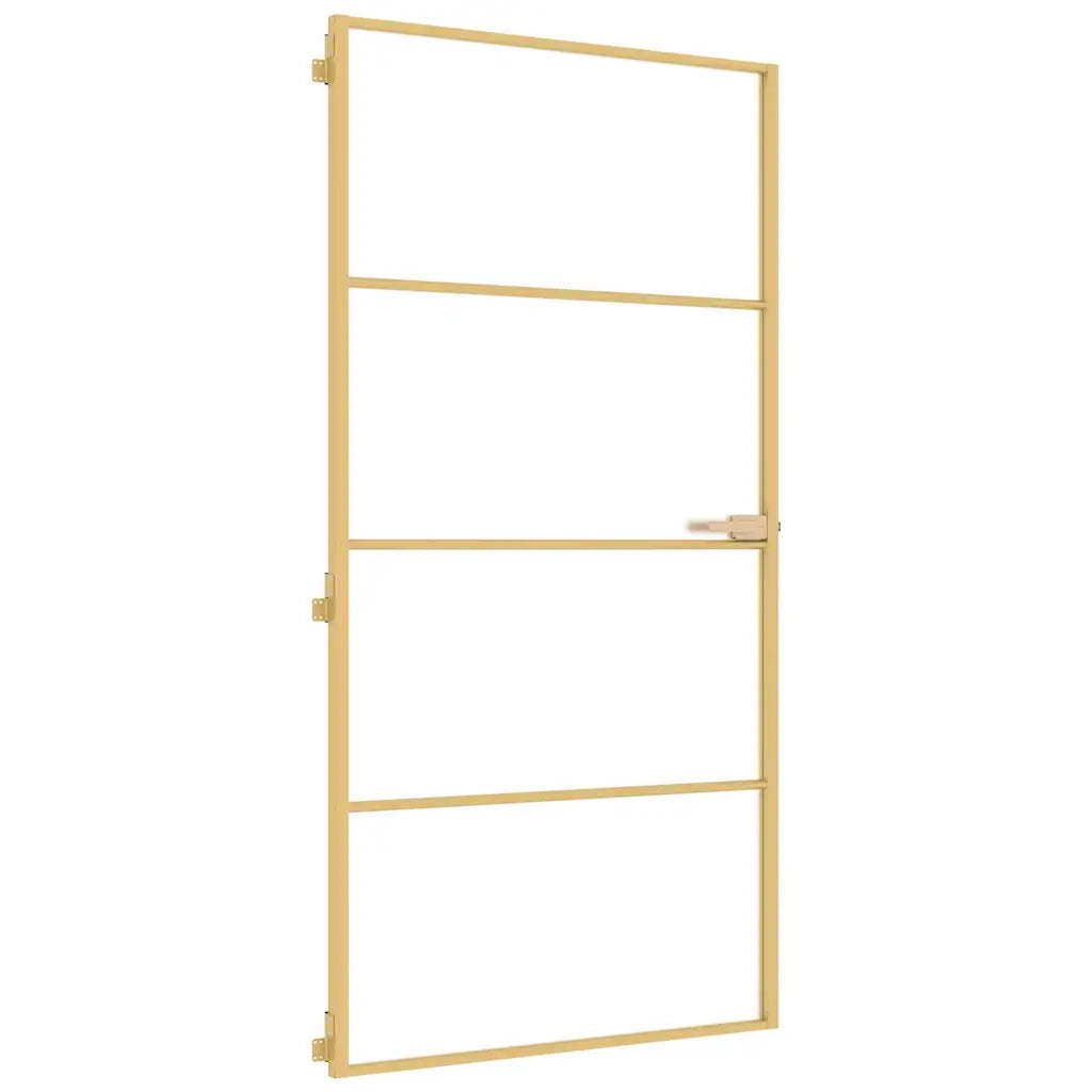 Porta Interni Sottile Oro 102,5x201,5 Vetro Temperato Alluminio 155139