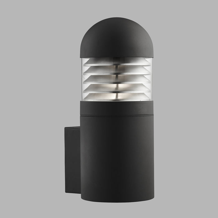 Applique Moderna Bronx Alluminio Nero Vetro Trasparente 1 Luce E27