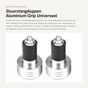 Manubrii di sterzo in alluminio universali 22 mm - 2 pezzi - Peso equilibratore 54 mm - Manubrio di sterzo per motori