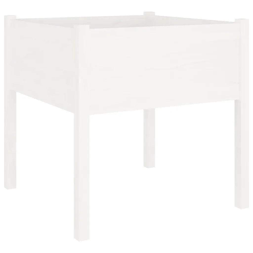 Fioriera da Giardino-Vaso da Esterno Bianca 70x70x70 cm Legno Massello di Pino 495619