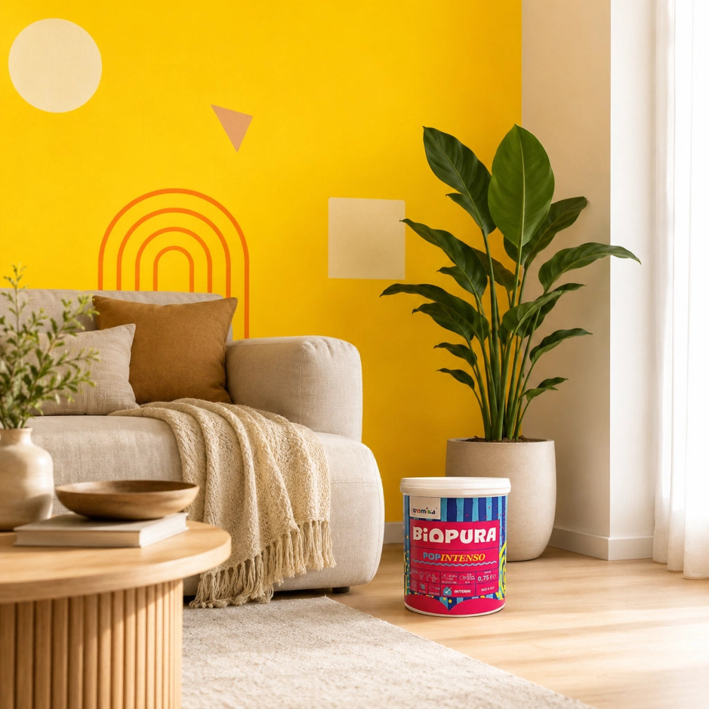 Popintenso palestra e decori interni pittura murale lavabile e coprente cromika *** formato 0,750 lt, colore- limone ...