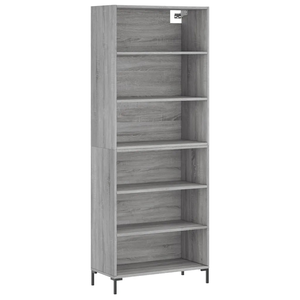 Credenza Grigio Sonoma 69,5x32,5x180 cm Legno Multistratocod mxl 101549