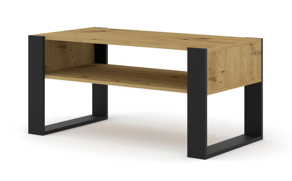 MOBILE TAVOLINO DA CAFFE'  PIANO PC 2 PIANI QUERCIA 100x53.20x47.50cm MONDI
