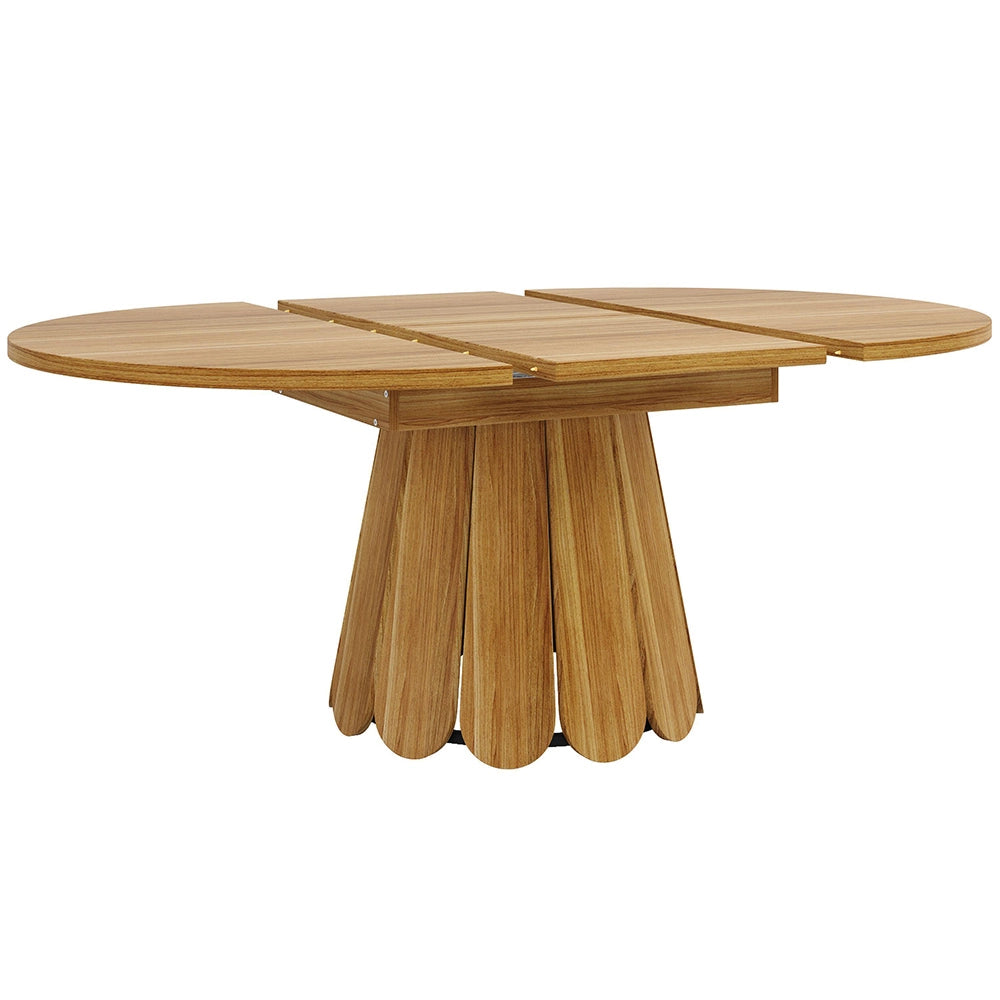 Tavolo da pranzo allungabile - Xylo - 118-158 cm - Marrone - Estensibile ovale, fino a 6 persone