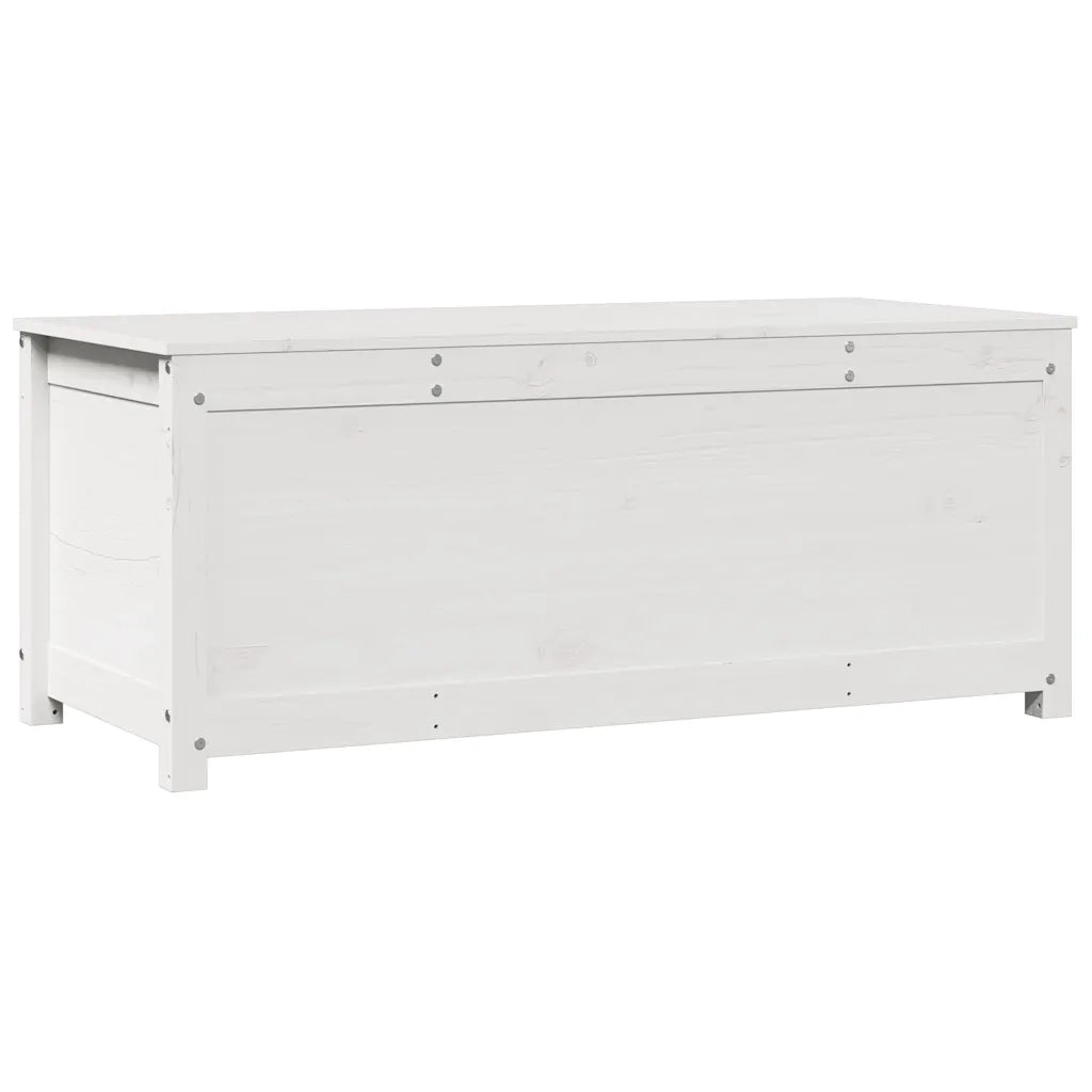Contenitore Portaoggetti Bianco 110x50x45,5cm Massello di Pino
