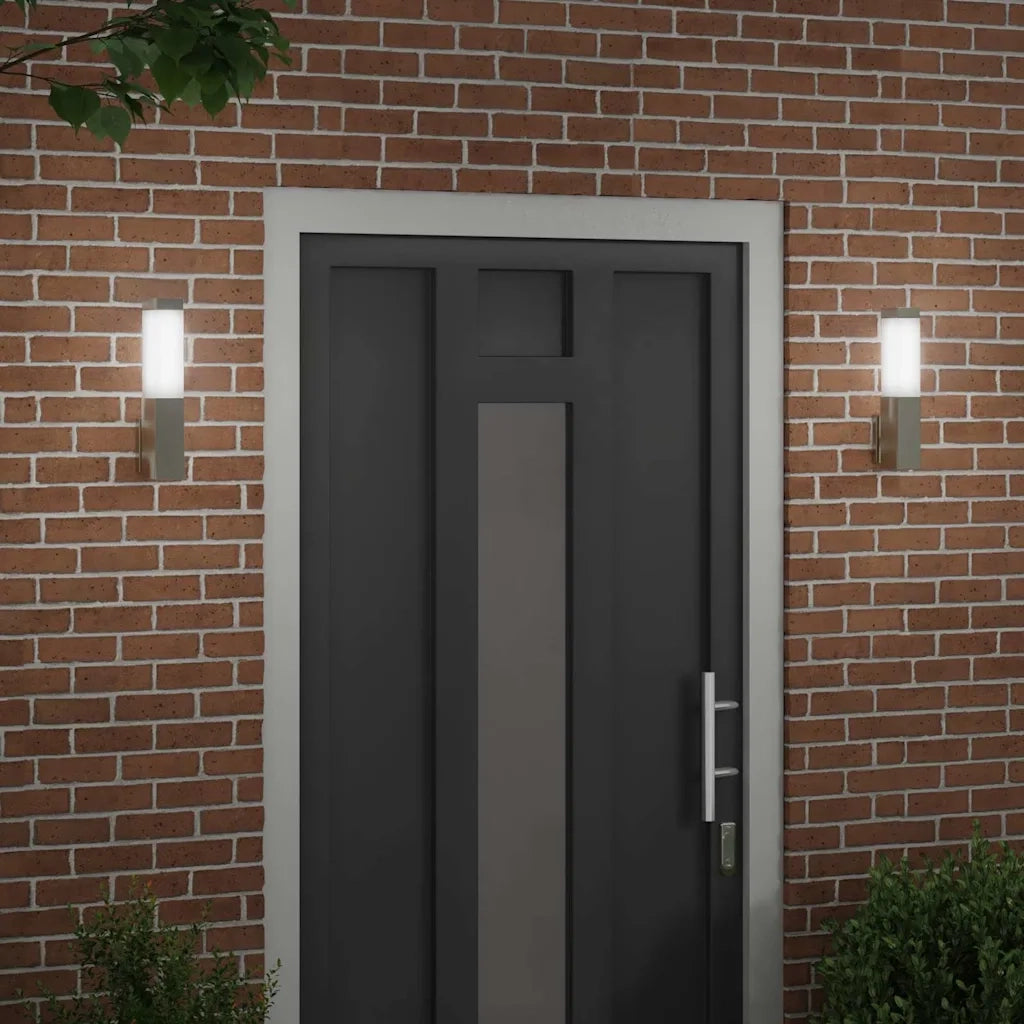 Lampada da Parete Esterna 2 pz Argento 10.5 x 6 x 33 cm CFW5366360