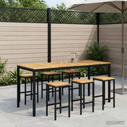 Tavolo Bar da Giardino Bianco e Nero 196 x 80,5 x 105 cm 901790