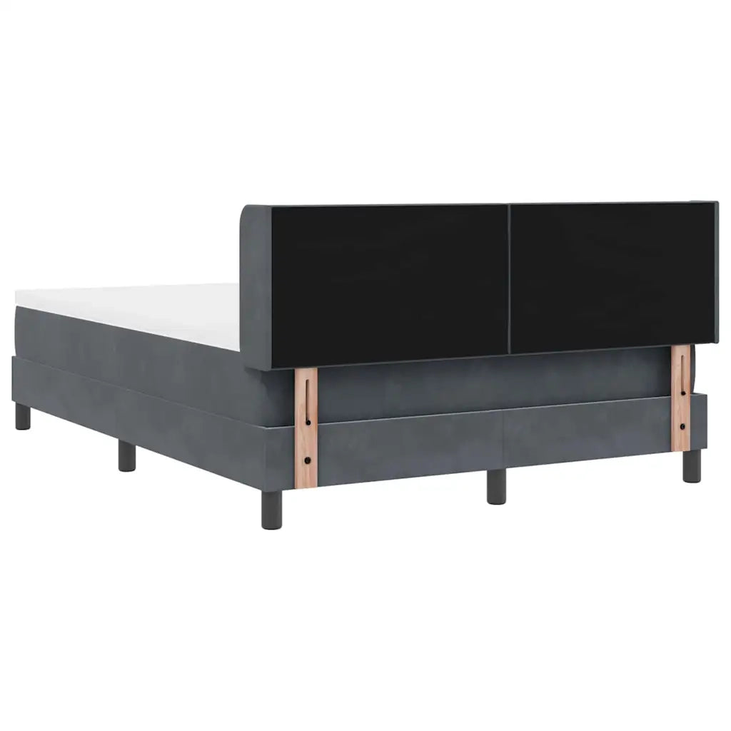 Letto a molle con testiera Grigio scuro 190 x 140 cm Velluto 3341517