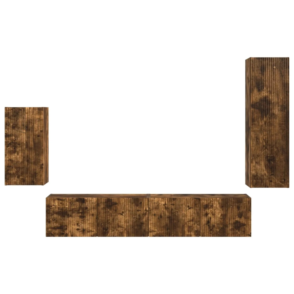 Set mobile TV 4 pcs Rovere fumé Legno multistrato 3409011