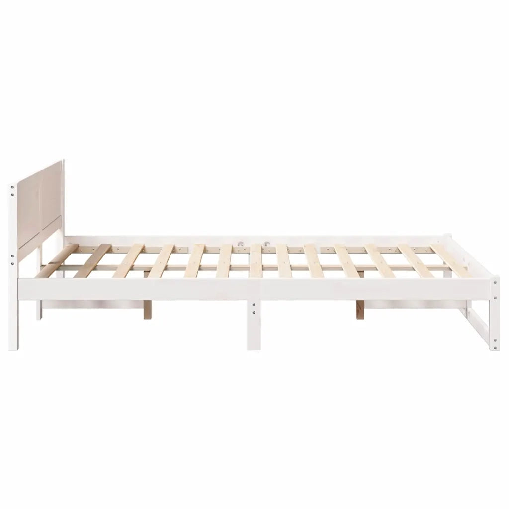 Struttura del letto Bianco 135 x 190 cm Pino massello 873281