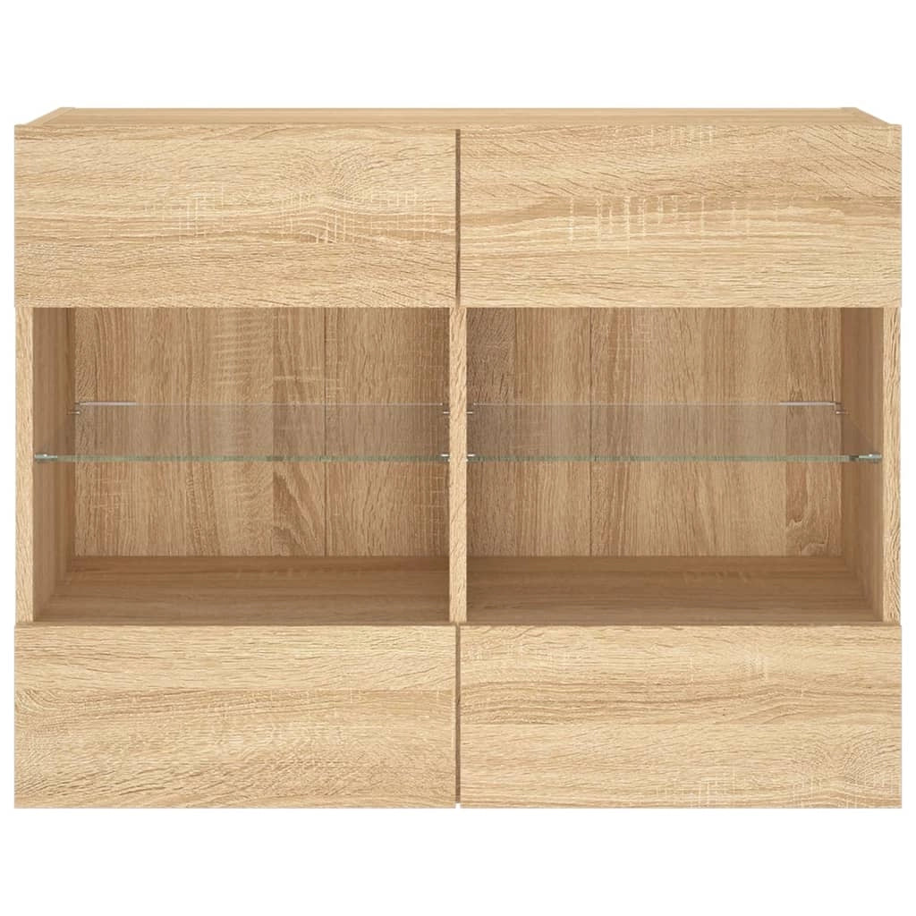 Mobile TV multimediale mensola TV credenza mobile TV sala da pranzo soggiorno parete attrezzata per camera da letto con luci LED rovere Sonoma 78,5 x 30 x 60,5 cm marrone 02_0028023