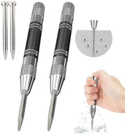 Puntatrice per grano automatica - 2 punte intercambiabili - 130mm x 12mm - acciaio ricco di carbonio - acciaio inox - duraturo - pennello per utensili