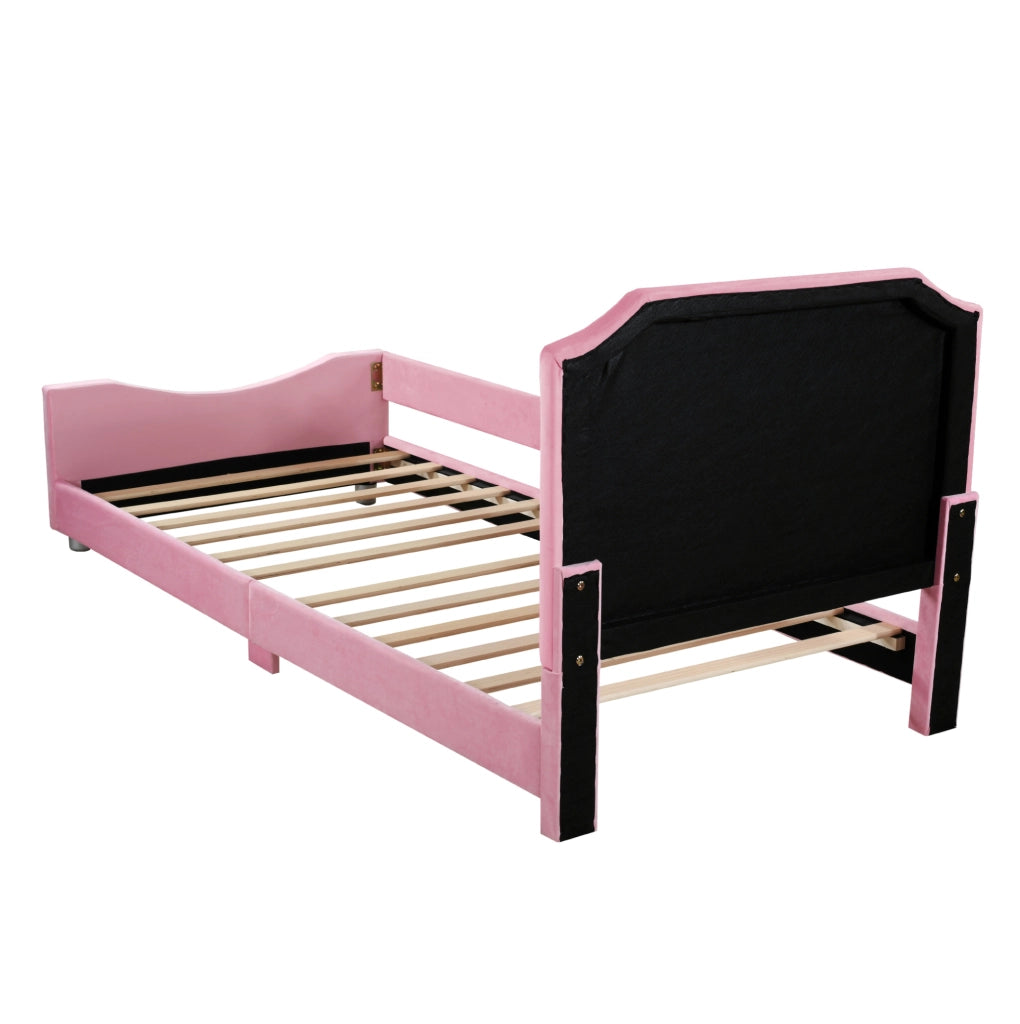 Poltrona letto imbottita per bambini 90 x 200 cm, rosa