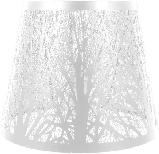 Trommellampenkap in Stile Gotico/Boom - E27 - Metallo Bianco - per Lampada da Tavolo, Lampada da Soffitto e Comodino