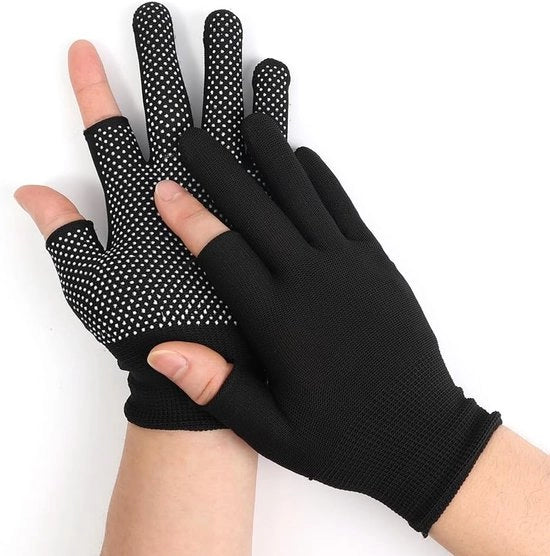 Manici da lavoro per uomo e donna - 3 paia - Touchscreen compatibili - Resistente e aderenza sicura - Adatti per lavori edili, palestre in nylon, attività di bicicletta e motociclistica.