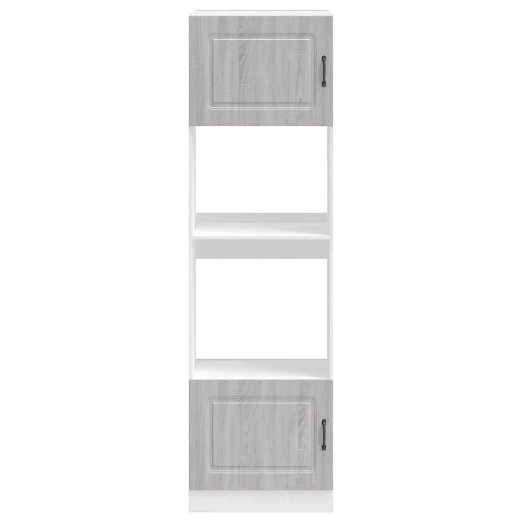 Set di 2 mobili classici per forno unità contenitore 60 x 57 x 207 cm legno composito Sonoma grigio 02_0055702