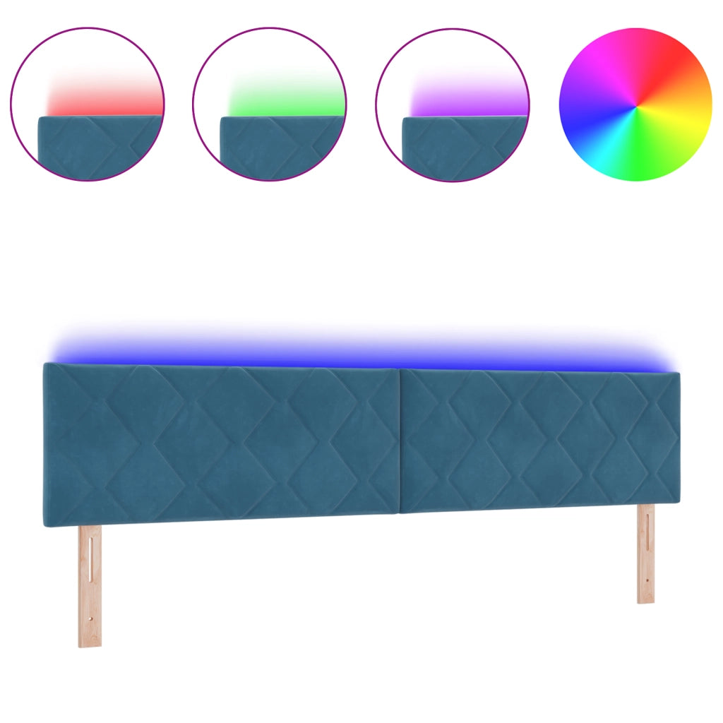 Testata LED Blu Scuro Set di 2 Blu scuro Schiuma ad alta densitÃ 