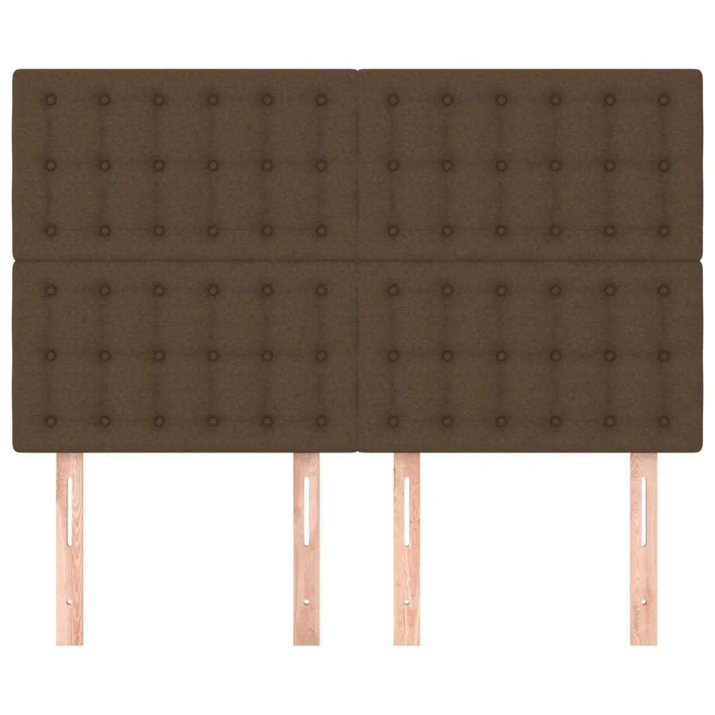 Testiera | Testata Marrone Scuro 144x5x118/128 cm Tessuto