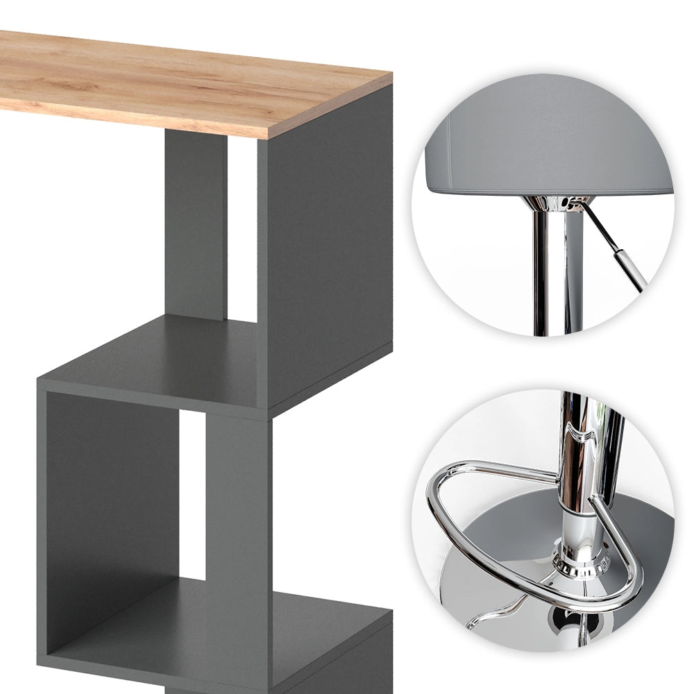 Vicco Tavolo bar con sgabelli Quercia dorata 113 x 39.8 cm con 2 sgabelli da bar