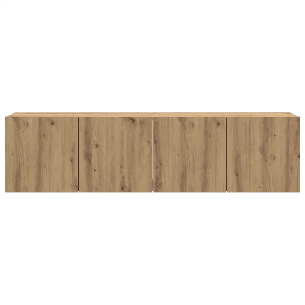 Mobili TV a Parete 2pz Rovere Artigianale 80x30x41 cm