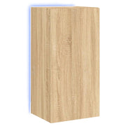 Mobile TV multimediale mensola TV credenza mobile TV sala da pranzo soggiorno parete attrezzata per camera da letto con luci LED rovere Sonoma 40,5 x 35 x 80 cm marrone 02_0028016