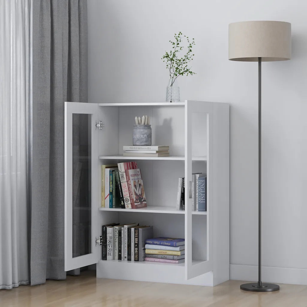 Armadietto con Vetrina Bianco 82,5x30,5x115cm Legno Multistrato CFW2090933