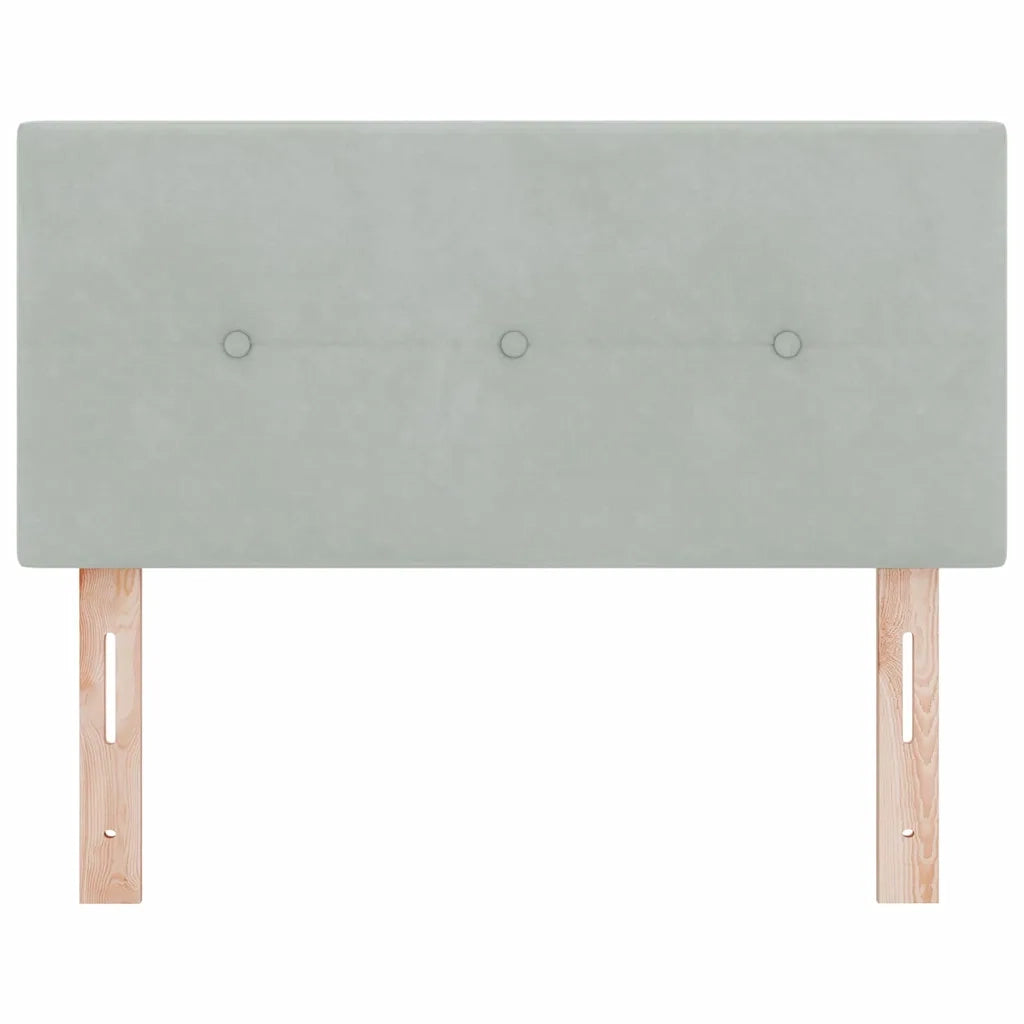 Testiera LED con testiera-Testata con LED-Testiera Decorativa Grigio chiaro 90 cm Poliestere 483219