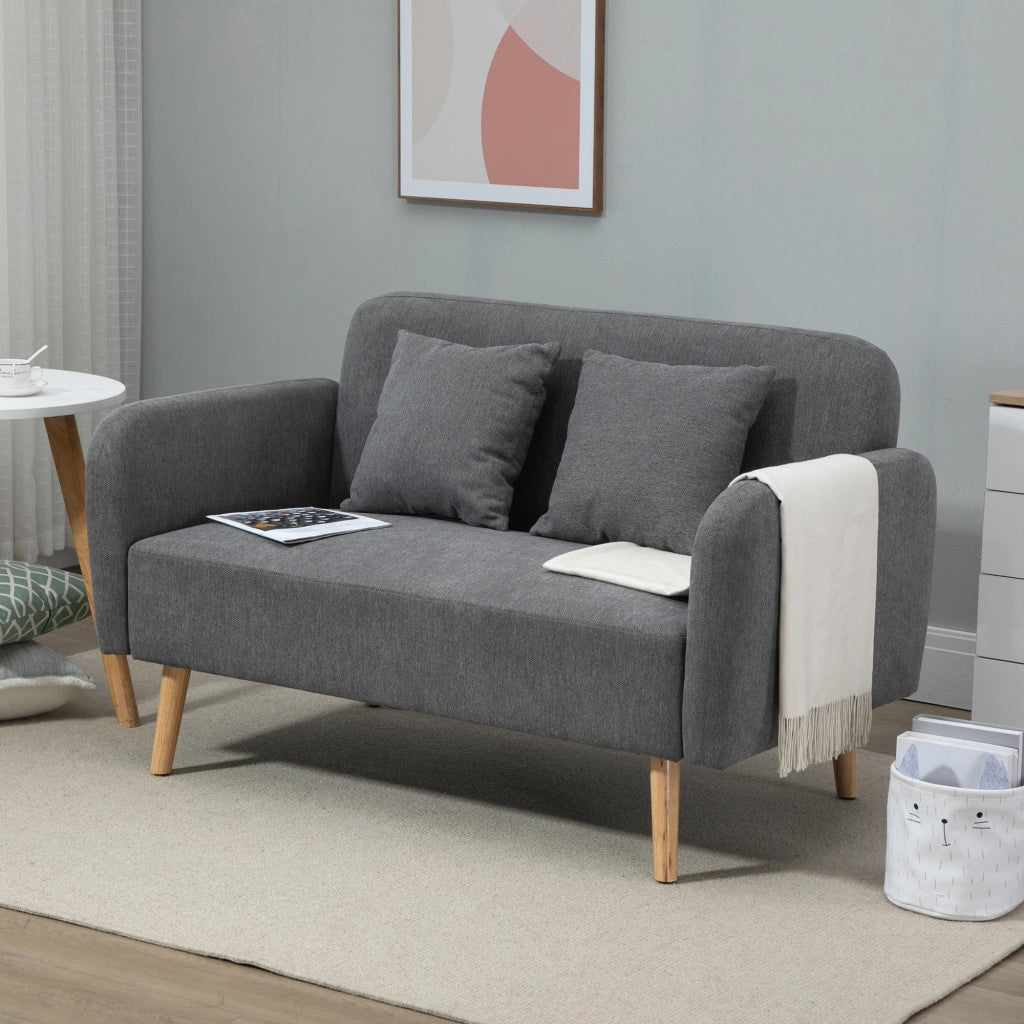 Divano 2 posti in velluto grigio ¨C zephmum ¨C 130x70x80 cm