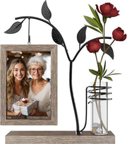Fotolijst personalizzata per 2 foto - Regalo di nozze - 1 pezzo - Miele scuro - Legno - 10 x 15 cm