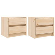 Set di 2 Comodini | Armadio da Notte | Mobiletto da notte 40x31x35,5 cm in Legno Massello di Pino