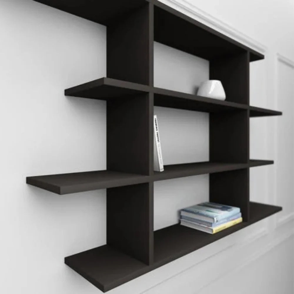 Libreria da parete Skyline grigio 126x22x80 cm design moderno salvaspazio | Duzzle