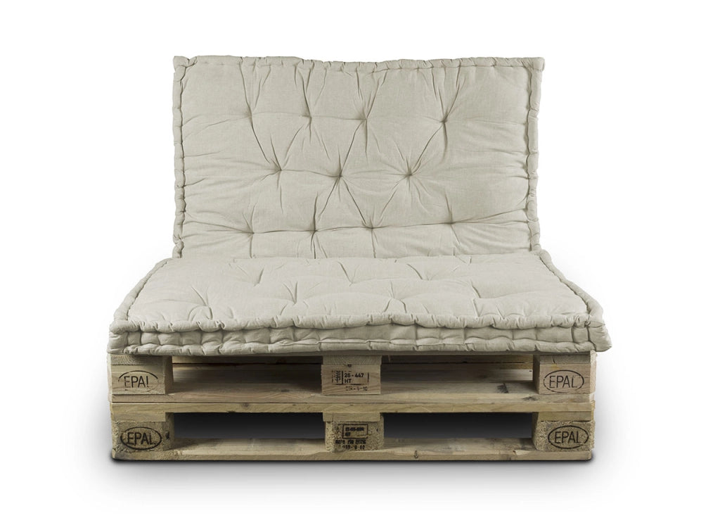 Cuscino Mattonella Per Seduta-Schienale Divani Pallet Cuscino Per Bancale - 80x120 - Beige