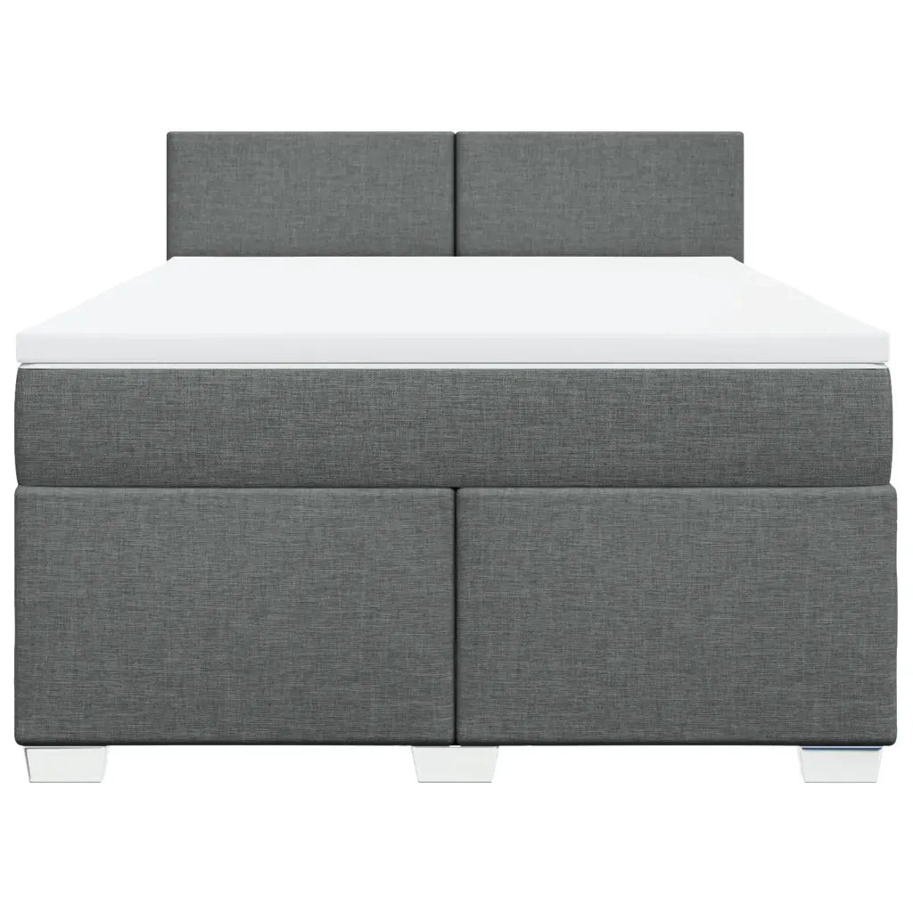Giroletto a Molle con Materasso Grigio Scuro 140x190 cm Tessuto 3288177