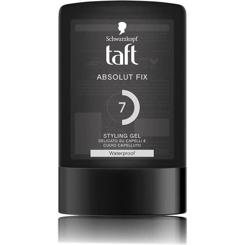 SCHWARZKOPF GEL N 7 TAFT ABSOLUT FIX STYLING GEL 300 ML PER CAPELLI RESISTENTE ALL'ACQUA VEGANO E WATERPROOF