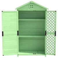 Capanno per archiviazione da giardino in legno, resistente alle intemperie, ampio spazio 101,5x56,5x175,3 cm, verde