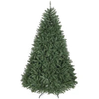Albero di Natale Artificiale da 210 cm con Rami a Cerniera e Base in Metallo Pieghevole, Verde