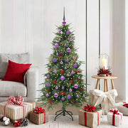 Albero di Natale Artificiale con Rami Pieghevoli Verde 150 cm