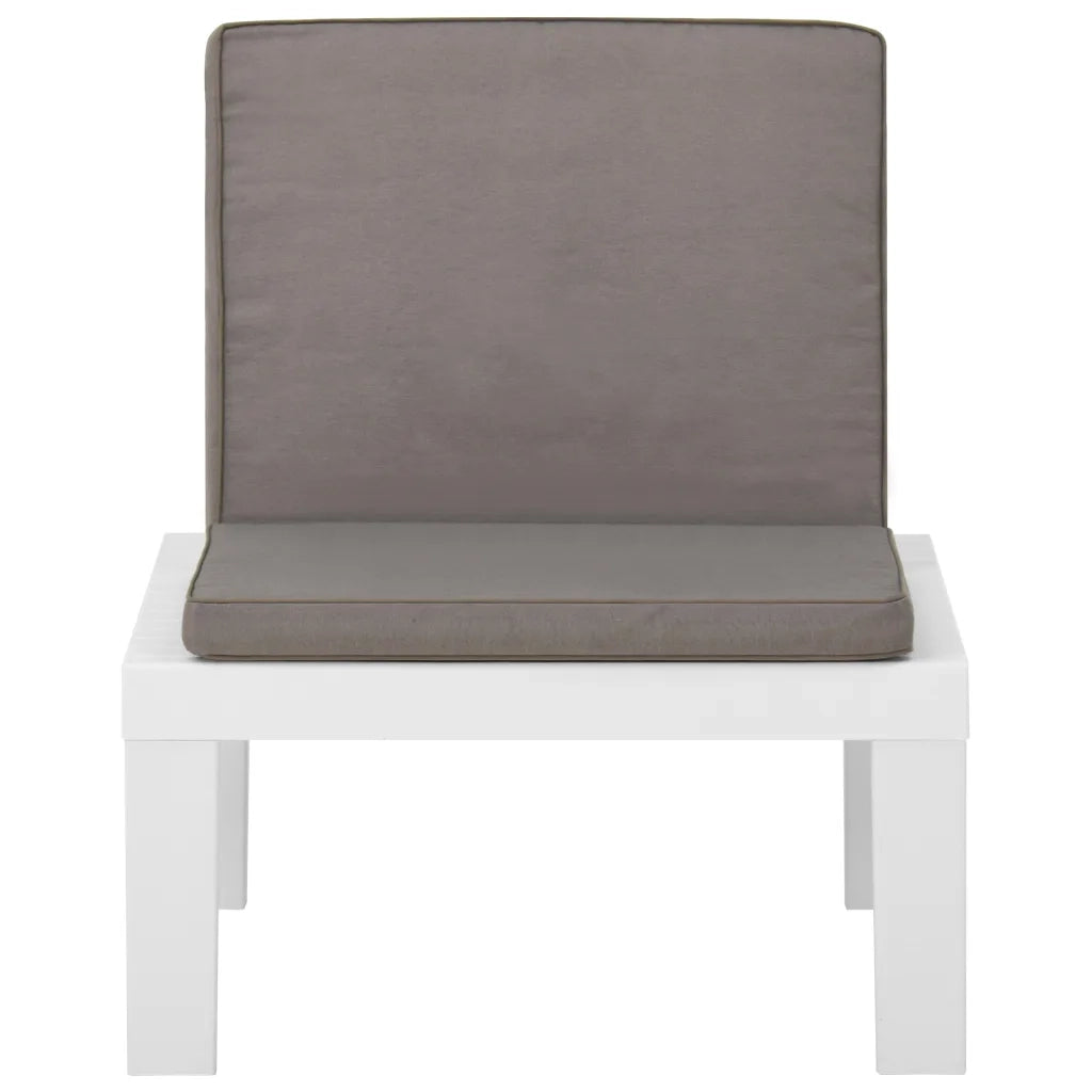 Poltrona da Giardino con Cuscino in Plastica Bianca CFW1939716