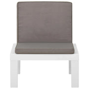 Poltrona da Giardino con Cuscino in Plastica Bianca CFW1939716