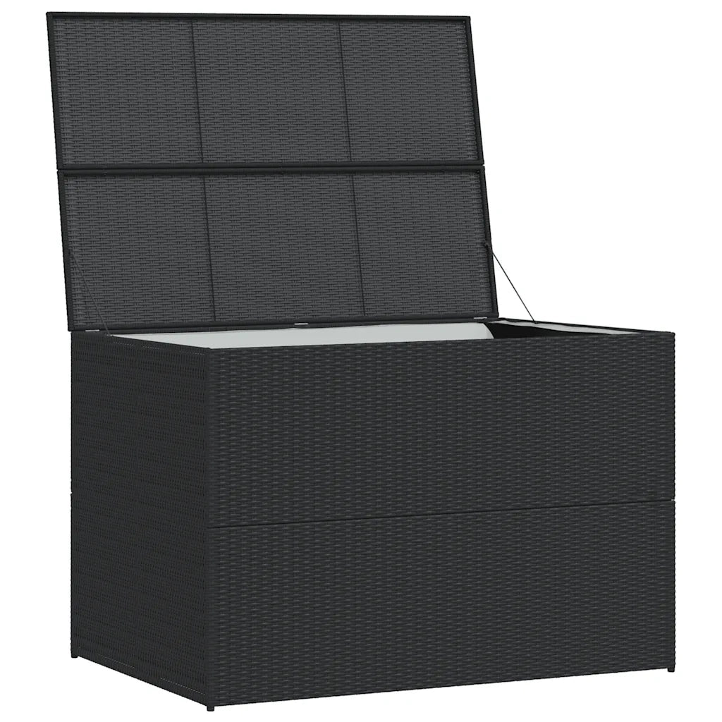 Baule da Giardino Nero 150x100x100 cm in Polyrattan 44245