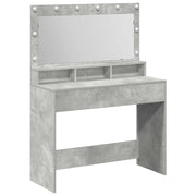 Toeletta | Tavolo da Trucco con specchio Grigio cemento 100 x 41 x 135 cm