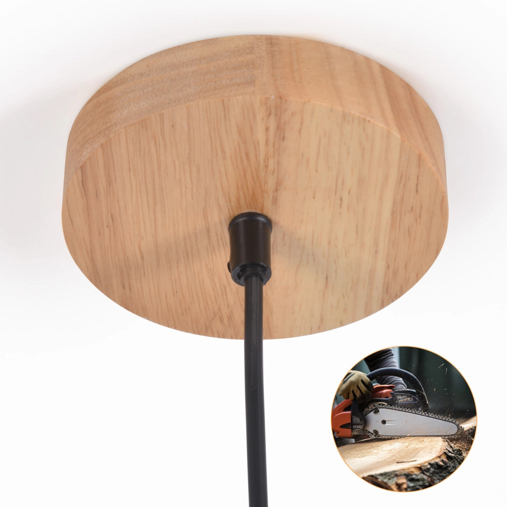 Lampada a sospensione ZMH in legno vintage per tavolo da pranzo 1 luce E27 lampada da sala da pranzo industriale