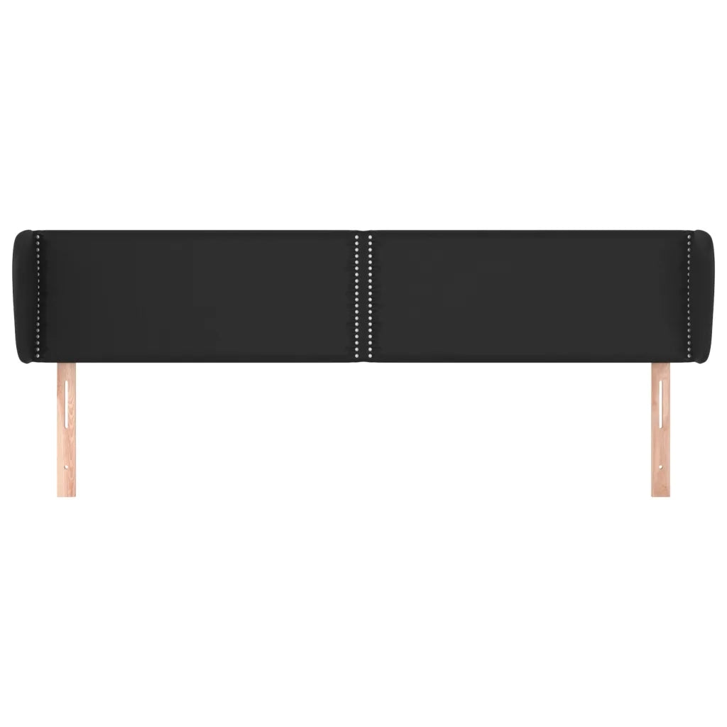 Testiera | Testata ad Orecchio Nera 183x23x78/88 cm in Similpelle