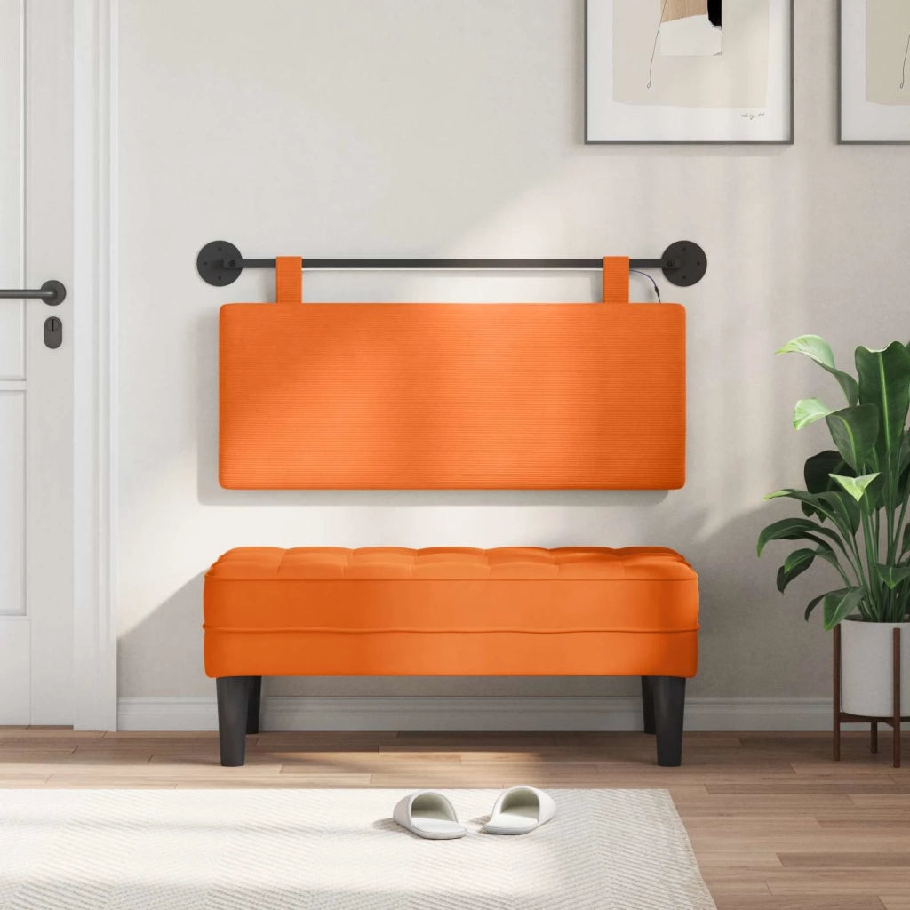 Testiera | Testata sospesa Con luce LED Arancione Tessuto in Cords