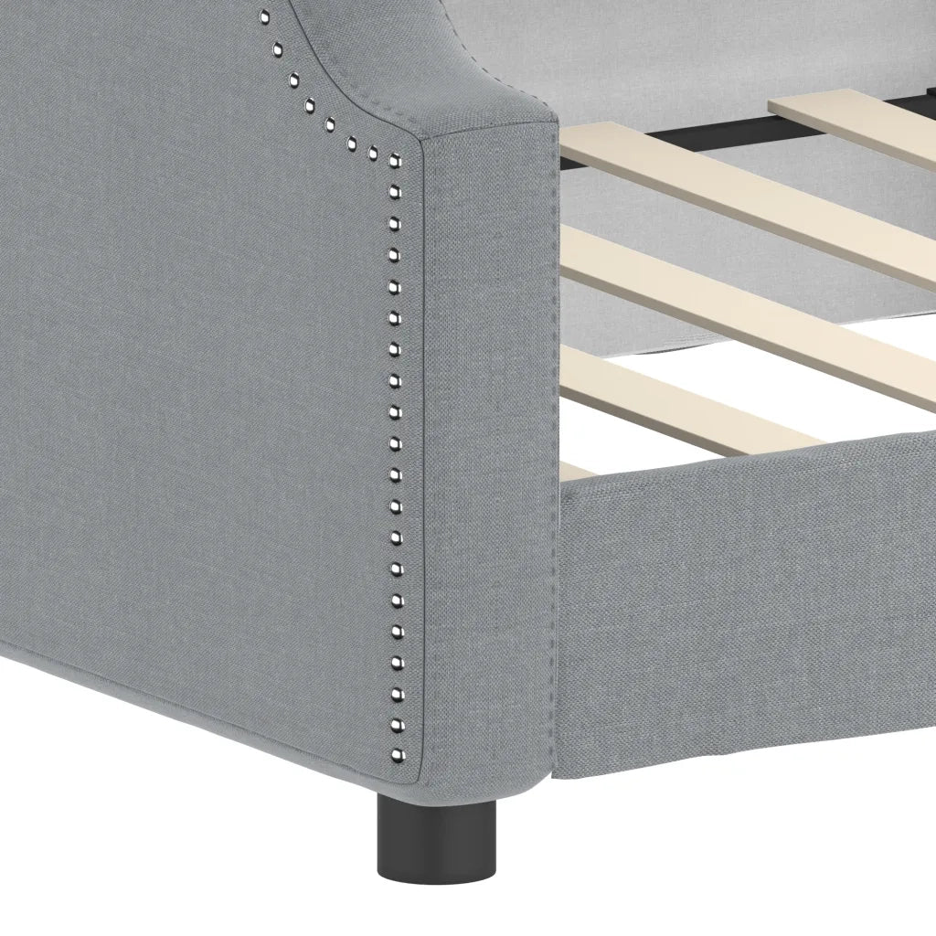Letto da Giorno Grigio Chiaro 90x200 cm in Tessuto 354205