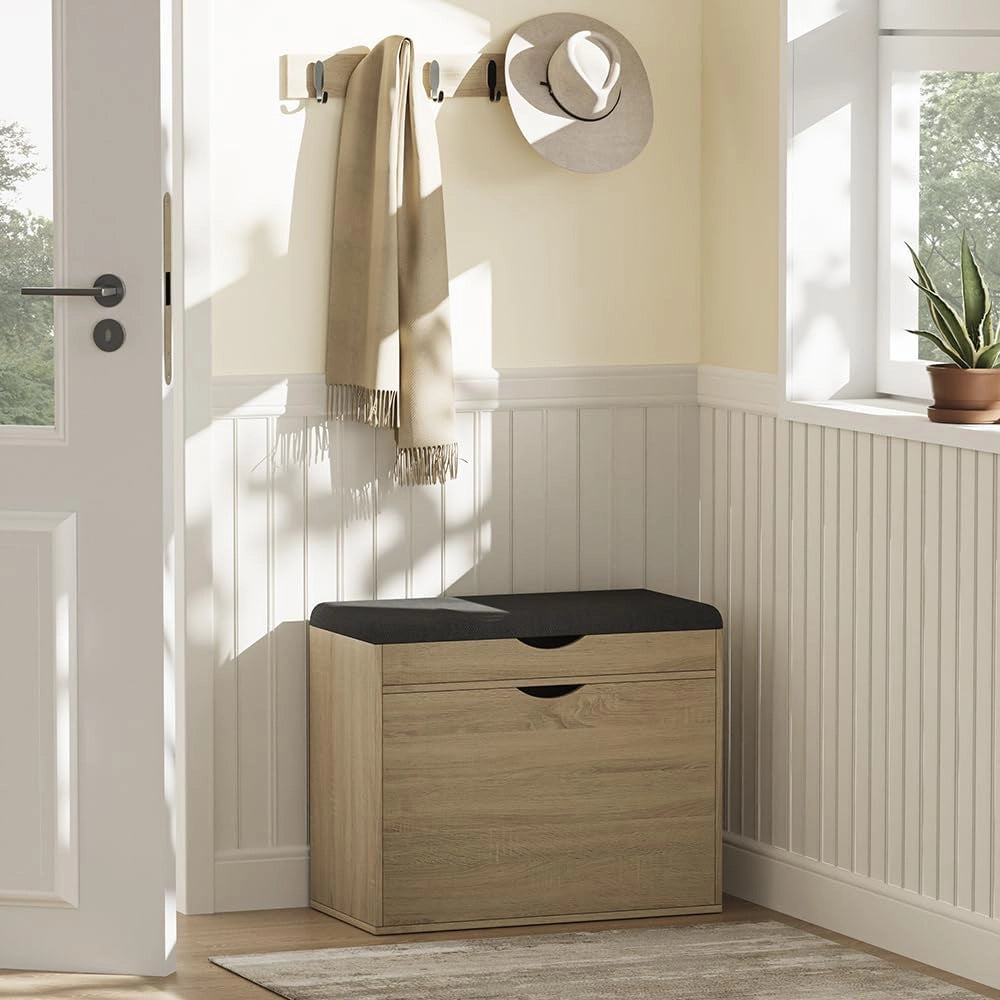 Vicco Panca scarpiera da ingresso Schufy, Sonoma, 60 x 51 cm con 2 scomparti