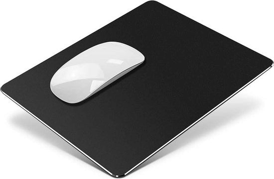 Mattoncino metallico per mouse - progettazione a doppia faccia - mattoncino rigido - impermeabile - per gaming e ufficio - nero - 23x18 cm