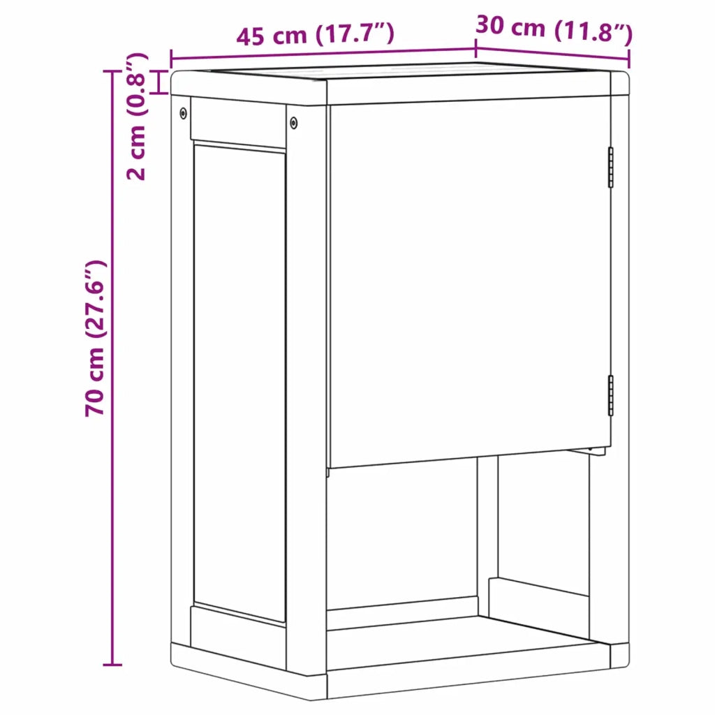 Mobiletto da Bagno Naturale 45 x 30 x 70 cm 42026910