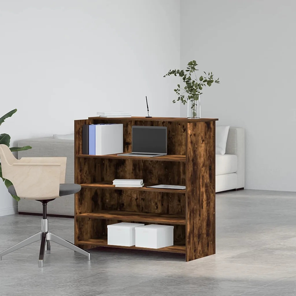 vidaXL Banco Reception Rovere Fumo 100x50x103,5cm in Legno Multistrato
