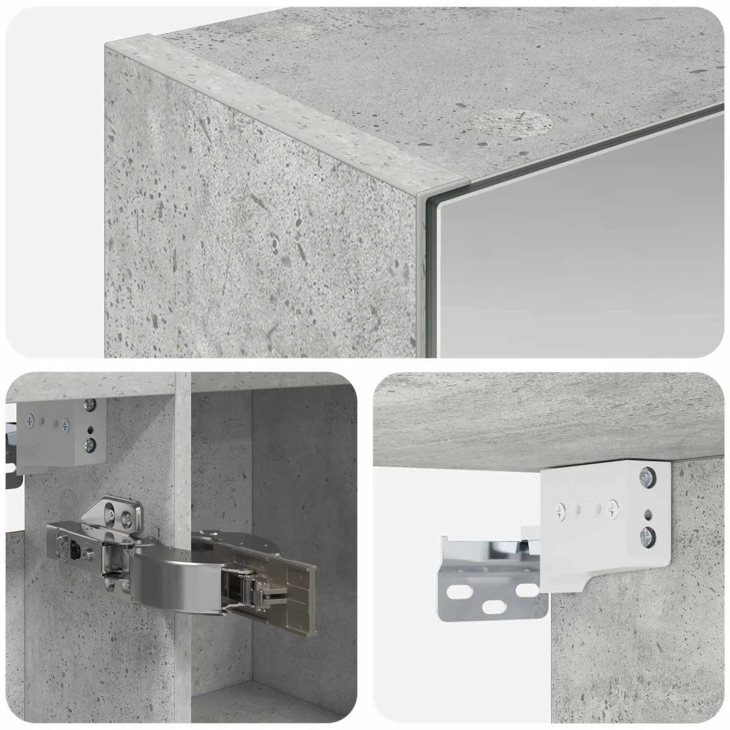 Mobiletto per specchio da bagno Grigio cemento